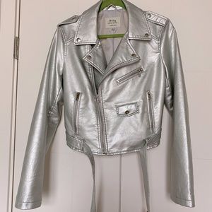 Silver faux leather jacket